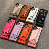 Applicable to Apple 17 mobile phone case iPhone15Pro max lychee pattern card bag + earphone case mobile phone case 12 trendy girl